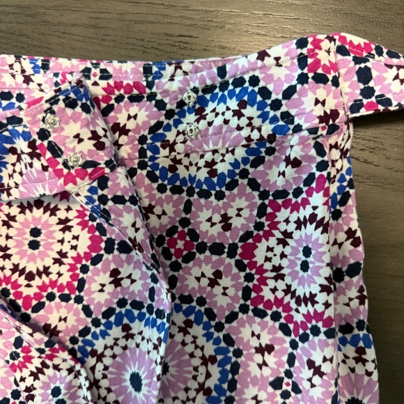 Loft Mosaic Midi Wrap Skirt Linen Blend Size 14 - Picture 8 of 8